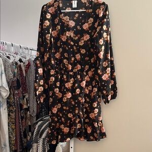 Abound Orange Ruffled Tiered Sundress with Bishop Sleeves